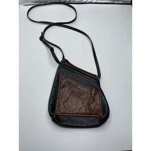 THOMAS LEATHERS Brown Black Purse Slide CROSSBODY  Purse Small